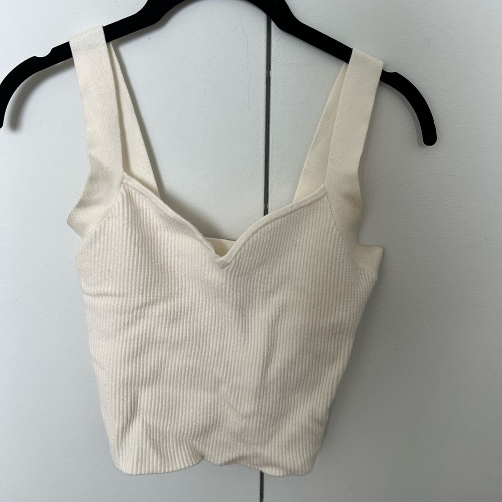 Abercrombie & Fitch Elegant Cream Ribbed Women's Top